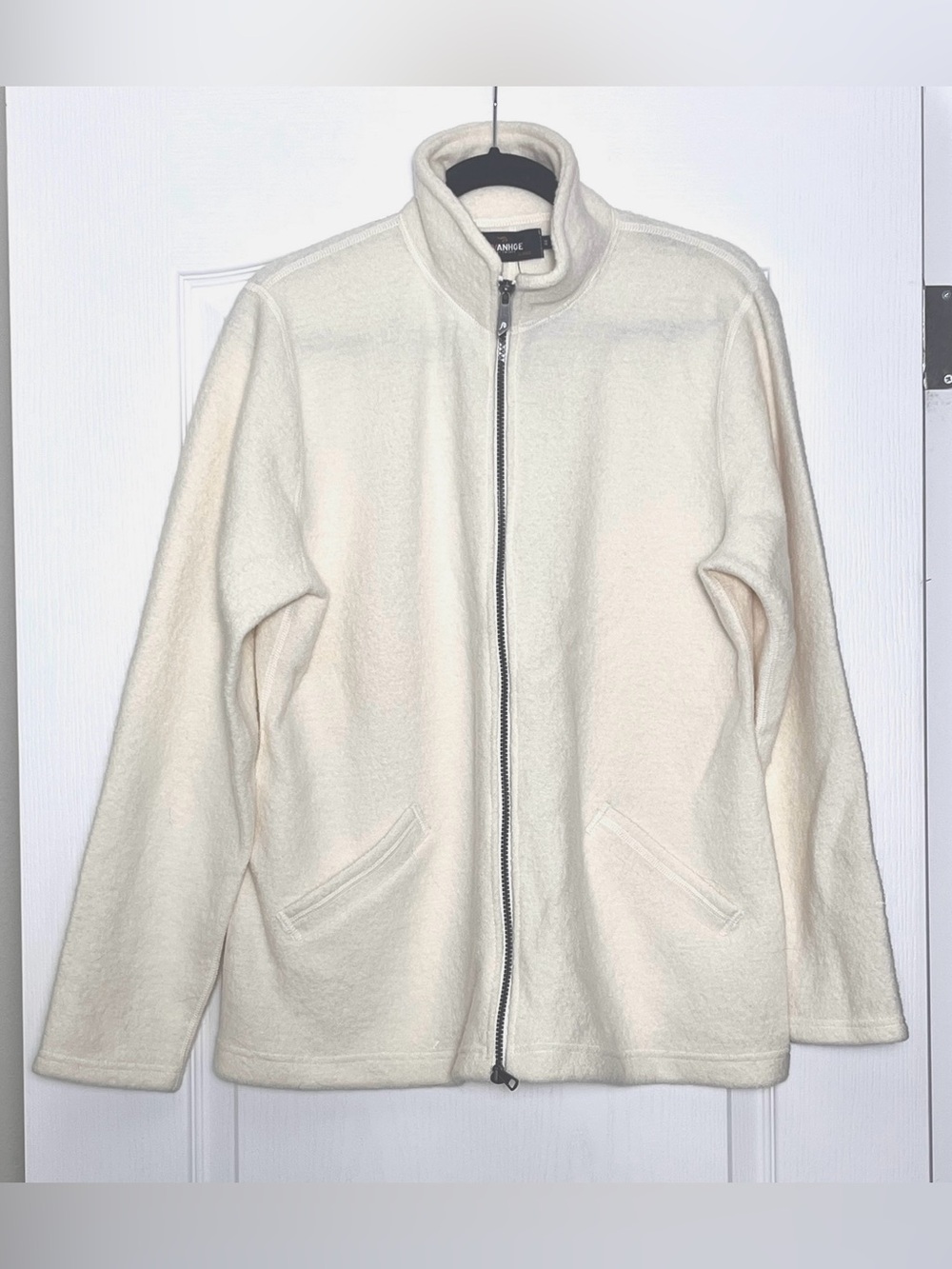 NEW Ivanhoe of Sweden 100% Boiled Wool Zip Jacket Cream EU 44 L/XL Estonia Made